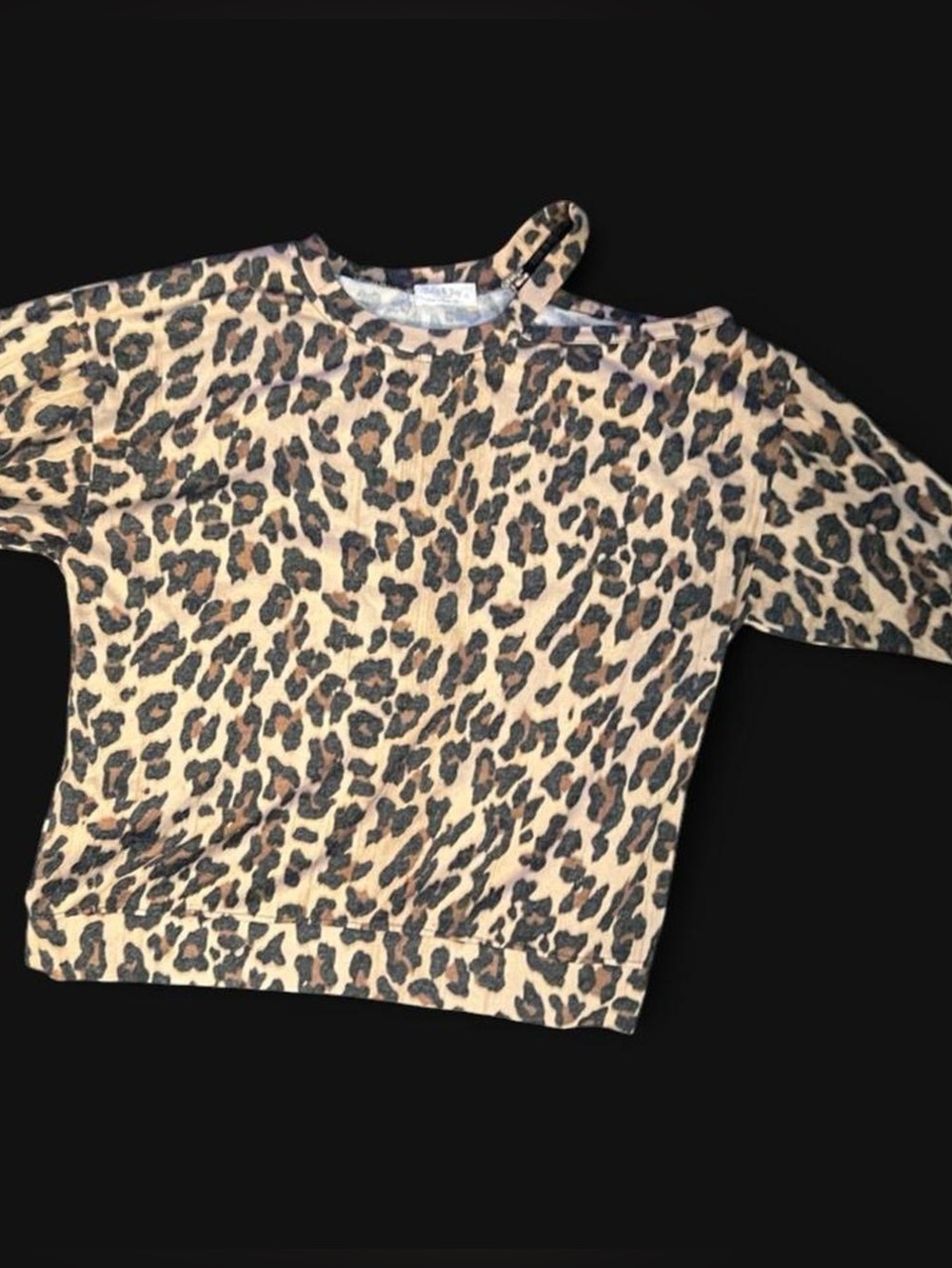 Jolie & Joy Women’s Leopard Cold Shoulder Top 1X